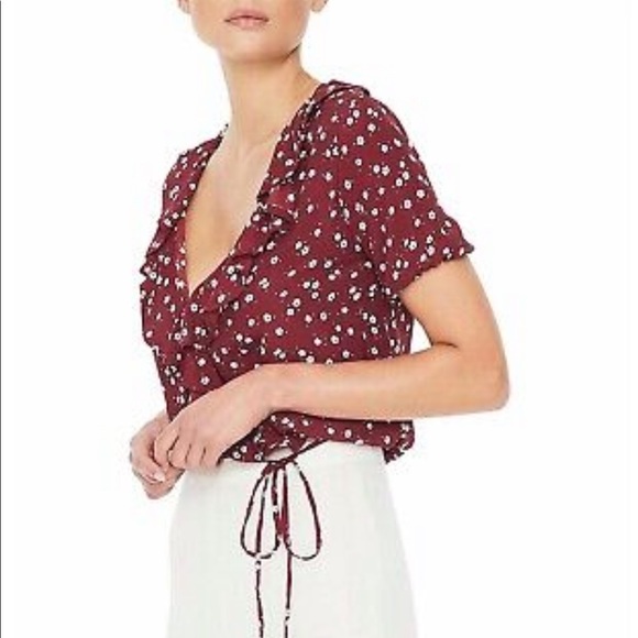 FAITHFULL THE BRAND Sz XS 2 CARAYES WRAP BLOUSE TOP IN BETINA FLORAL Revolve - Picture 4 of 12